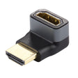 HDMI male to HDMI Female 90 Degree Elbow Head Aluminium Alloy Adapter(Black) - Adapter by PMC TechLife | Online Shopping South Africa | PMC TechLife