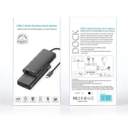 9591C 8 In 1 USB 3.0 x3 + SD / TF Card + HDMI + RJ45 + Type-C / USB-C (PD) Multi-function HUB Converter Dock Station(Silver)