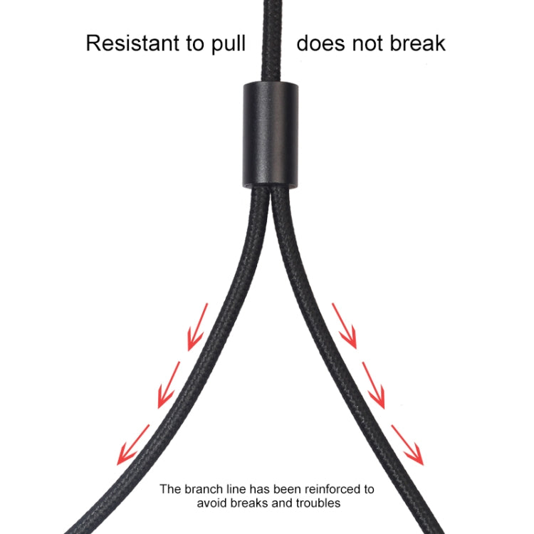 REXLIS 3635 3.5mm Male to Dual RCA Gold-plated Plug Black Cotton Braided Audio Cable for RCA Input Interface Active Speaker, Length: 10m
