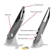 PR-06 4-keys Smart Wireless Optical Mouse with Stylus Pen Function (Grey)