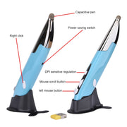PR-06 4-keys Smart Wireless Optical Mouse with Stylus Pen Function (Blue)