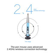 PR-06 4-keys Smart Wireless Optical Mouse with Stylus Pen Function (Blue)