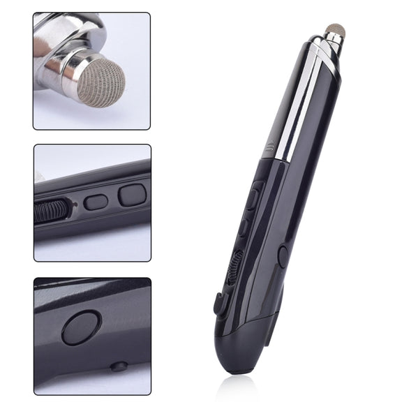 PR-08 6-keys Smart Wireless Optical Mouse with Stylus Pen & Laser Function (Black)