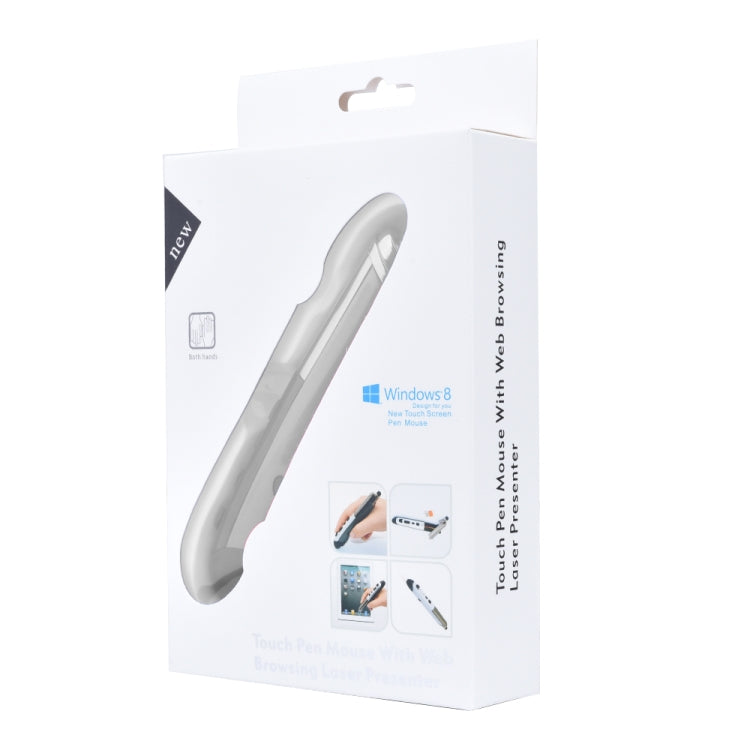 PR-08 6-keys Smart Wireless Optical Mouse with Stylus Pen & Laser Function (Grey)