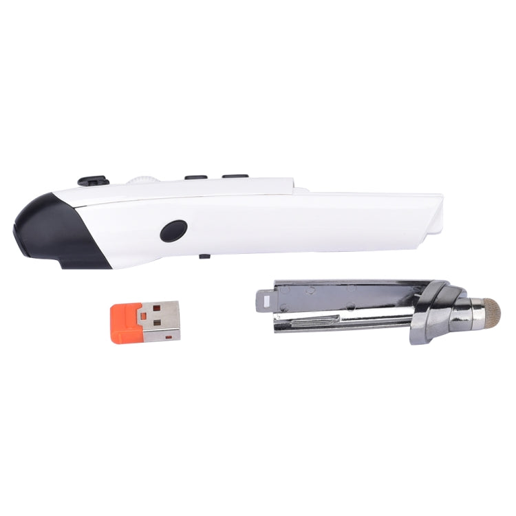 PR-08 6-keys Smart Wireless Optical Mouse with Stylus Pen & Laser Function (White)