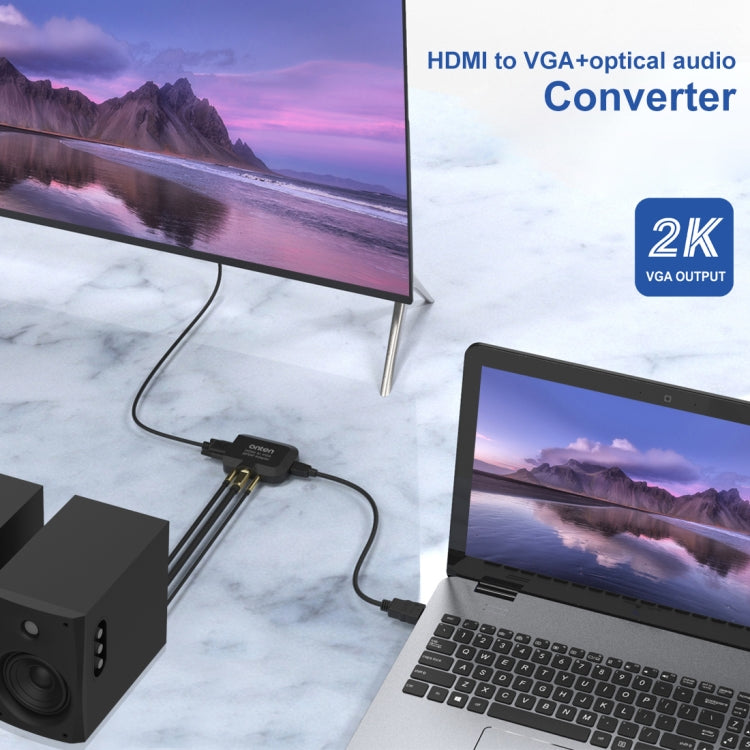 Onten 35165 HDMI to VGA + Optical Audio Converter for Speaker / TV / Computer