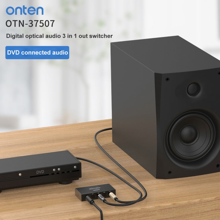 Onten 37507 Digital Optical Audio 3 In 1 Out Switcher Speaker Connector