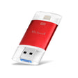 Richwell 3 in 1 128G Type-C + 8 Pin + USB 3.0 Metal Double Cover Push-pull Flash Disk with OTG Function(Red) - U Disk & Card Reader by Richwell | Online Shopping South Africa | PMC TechLife | Buy Now Pay Later Mobicred