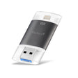 Richwell 3 in 1 64G Type-C + 8 Pin + USB 3.0 Metal Double Cover Push-pull Flash Disk with OTG Function(Black) - free shipping - PMC TechLife - Order now!