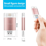 Richwell 3 in 1 32G Type-C + 8 Pin + USB 3.0 Metal Double Cover Push-pull Flash Disk with OTG Function(Red)