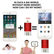 Richwell 3 in 1 32G Type-C + 8 Pin + USB 3.0 Metal Double Cover Push-pull Flash Disk with OTG Function(Red)