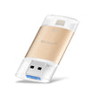 Richwell 3 in 1 16G Type-C + 8 Pin + USB 3.0 Metal Double Cover Push-pull Flash Disk with OTG Function(Gold) - U Disk & Card Reader by Richwell | Online Shopping South Africa | PMC TechLife | Buy Now Pay Later Mobicred
