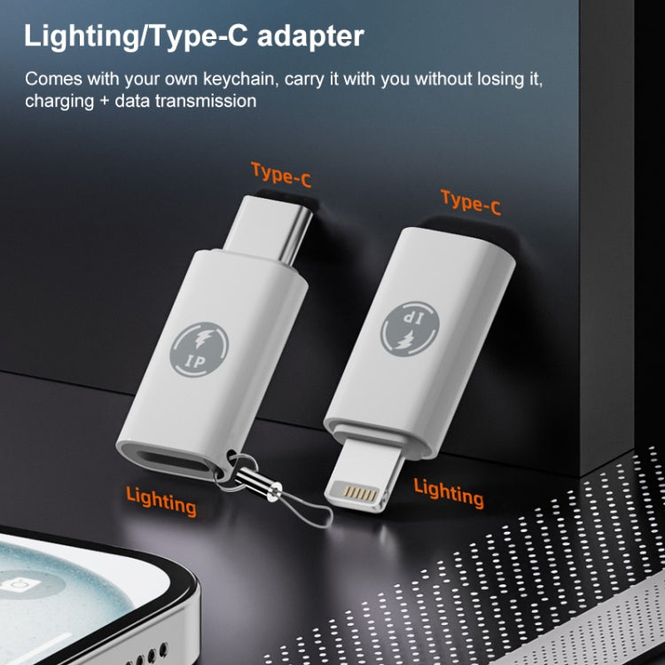 USB-C / Type-C Male to 8 Pin Female ABS Charging Adapter