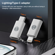 USB-C / Type-C Male to 8 Pin Female ABS Charging Adapter