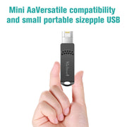 Richwell 64G Type-C + 8 Pin + USB 3.0 Metal Flash Disk with OTG Function(Black)