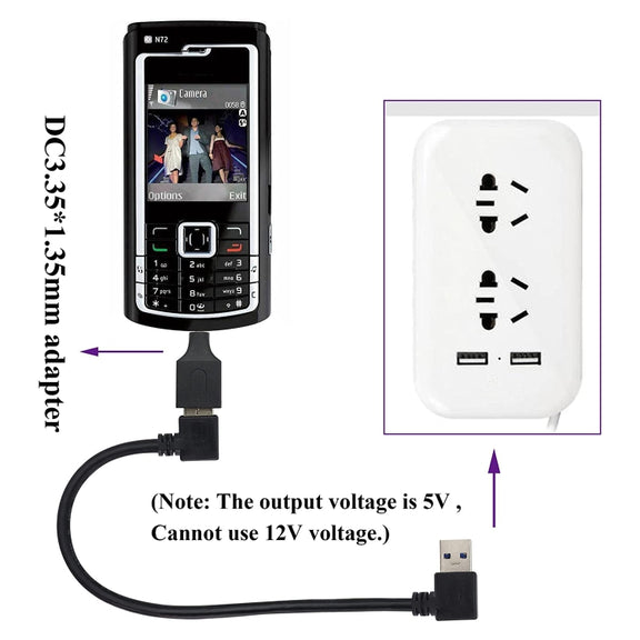 10 PCS 3.5x1.35mm Male to USB Female Adapter Connector