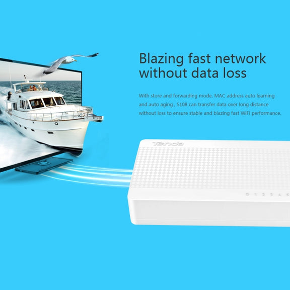 Tenda S108 8 Ports 10 / 100Mbps Fast Ethernet Network Switch LAN HUB