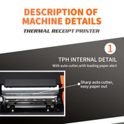 ZJ-8360 II USB and LAN Interface Auto-cutter 80mm Thermal Receipt Printer(US Plug)