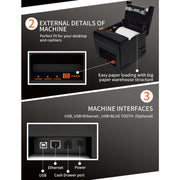 ZJ-8360 II USB and LAN Interface Auto-cutter 80mm Thermal Receipt Printer(US Plug)