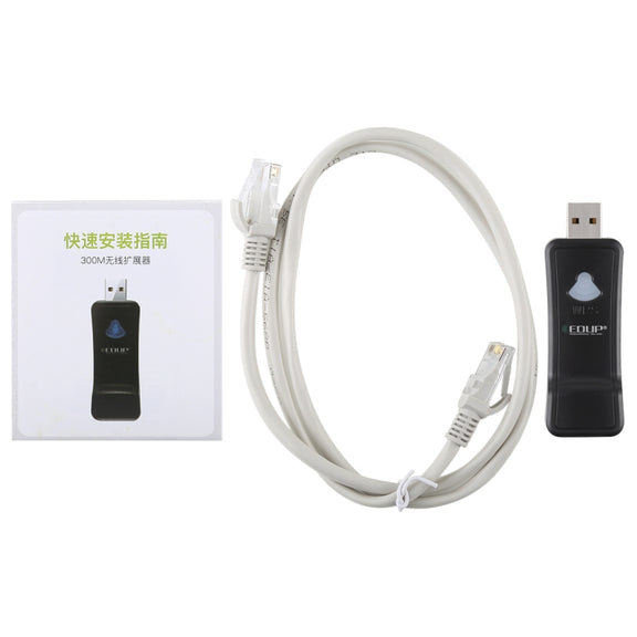 EDUP EP-2911S 300Mbps 2.4GHz Wireless USB Repeater WiFi to RJ45 Network Adapter for TV, Set Top Box, PS4, Xbox, Printer, Projector