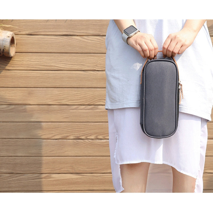 Multi-function Headphone Charger Data Cable Storage Bag, Ultra Fiber Portable Power Pack, Size: S, 11x5.5x18cm(Blue)