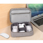 Multi-function Headphone Charger Data Cable Storage Bag, Single Layer Storage Bag, Size: 23x16x7cm(Black)