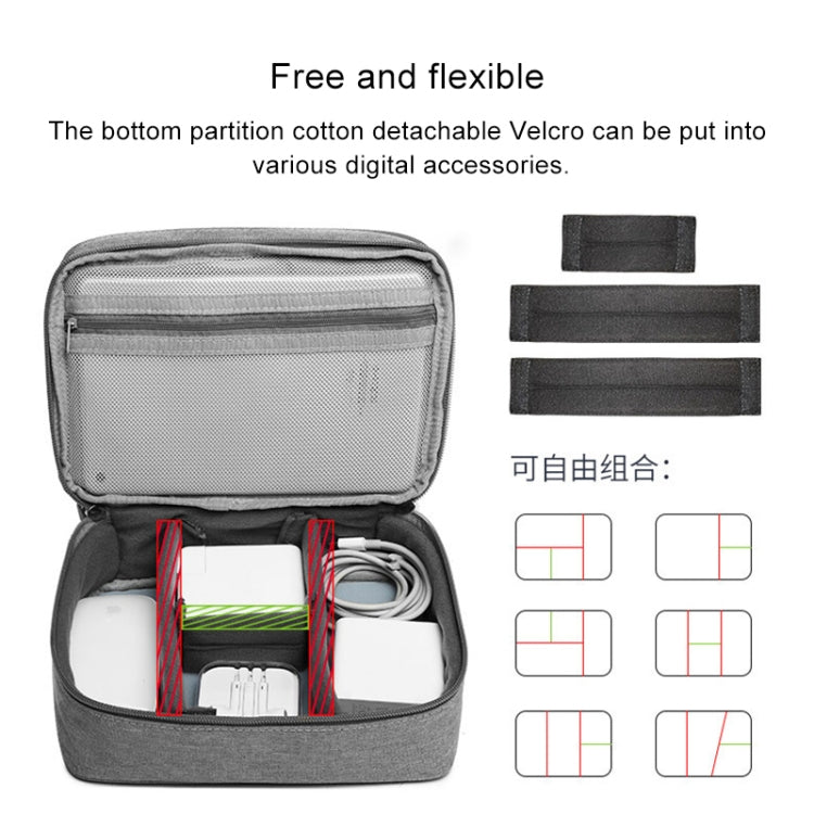 Multi-function Headphone Charger Data Cable Storage Bag, Single Layer Storage Bag, Size: 23x16x7cm(Grey)