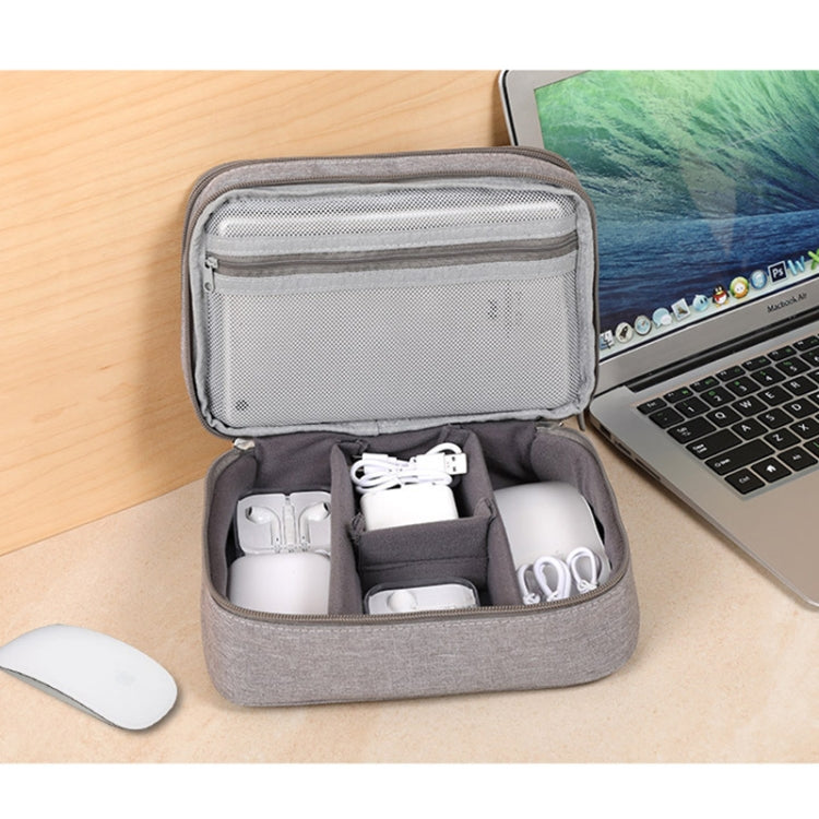 Multi-function Headphone Charger Data Cable Storage Bag, Single Layer Storage Bag, Size: 23x16x7cm(Grey)