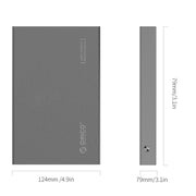 ORICO 2518S3 USB3.0 External Hard Disk Box Storage Case for 7mm & 9.5mm 2.5 inch SATA HDD / SSD (Silver)
