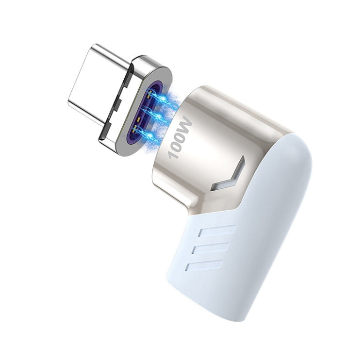 X20 100W PD USB-C / Type-C Female to USB-C / Type-C Elbow Magnetic Charging Adapter(Tarnish)