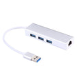 Aluminum Shell 3 USB3.0 Ports HUB + USB3.0 Gigabit Ethernet Adapter - USB 3.0 HUB by PMC TechLife | Online Shopping South Africa | PMC TechLife | Buy Now Pay Later Mobicred