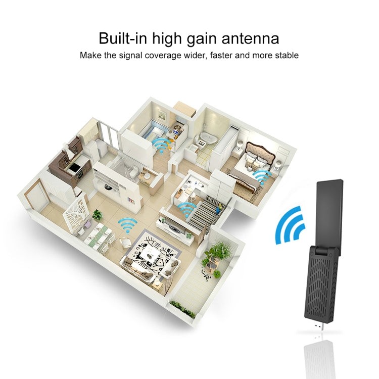 EDUP EP-AC1675 AC1900Mbps 2.4GHz & 5.8GHz Dual Band USB3.0 WiFi Adapter External Network Card