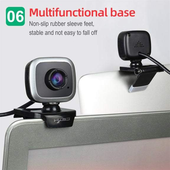 HXSJ A849 480P Adjustable 360 Degree HD Video Webcam PC Camera with Microphone(Black Red)