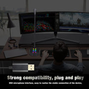 HXSJ TSP202 RGB Lighting Bendable USB Voice Chat Video Conference Microphone