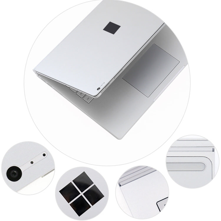 4 in 1 Notebook Shell Protective Film Sticker Set for Microsoft Surface Book 2 15 inch(Silver)