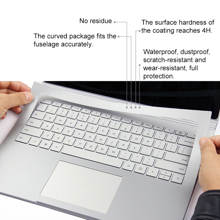 4 in 1 Notebook Shell Protective Film Sticker Set for Microsoft Surface Book 2 15 inch(Silver)