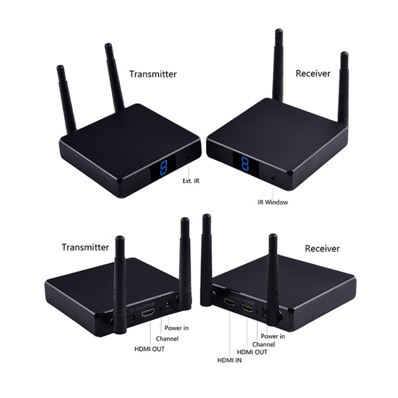 Measy FHD686-2 Full HD 1080P 3D 2.4GHz / 5.8GHz Wireless HD Multimedia Interface Extender 1 Transmitter + 2 Receiver, Transmission Distance: 200m(AU Plug)