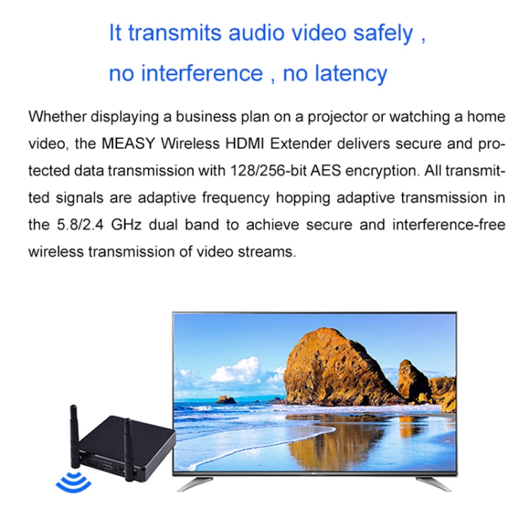 Measy FHD686-2 Full HD 1080P 3D 2.4GHz / 5.8GHz Wireless HD Multimedia Interface Extender 1 Transmitter + 2 Receiver, Transmission Distance: 200m(EU Plug)