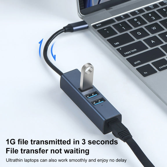 RDS 6307 USB to USB3.0 + Dual USB2.0 + RJ45 4 in 1 HUB Adapter