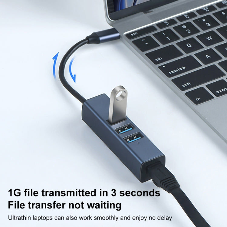 RDS 6307 USB to USB3.0 + Dual USB2.0 + RJ45 4 in 1 HUB Adapter