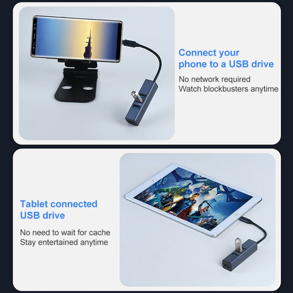 RDS 6307 USB to USB3.0 + Dual USB2.0 + RJ45 4 in 1 HUB Adapter