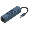 RDS 6307-3 USB-C / Type-C to USB3.0 + Dual USB2.0 + RJ45 4 in 1 HUB Adapter - USB HUB by PMC TechLife | Online Shopping South Africa | PMC TechLife | Buy Now Pay Later Mobicred