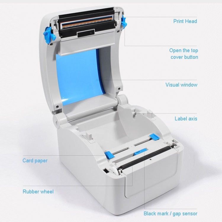 GPRINTER GP1324D Bluetooth USB Port Thermal Automatic Calibration Barcode Printer, Max Supported Thermal Paper Size: 104 x 2286mm