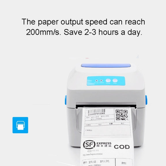 GPRINTER GP1324D Bluetooth USB Port Thermal Automatic Calibration Barcode Printer, Max Supported Thermal Paper Size: 104 x 2286mm