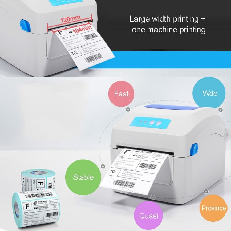 GPRINTER GP1324D Bluetooth USB Port Thermal Automatic Calibration Barcode Printer, Max Supported Thermal Paper Size: 104 x 2286mm