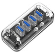 ORICO F4U 4 x USB 3.0 Ports 5Gbps Fast Transmission Desktop HUB with Blue LED Indicator Light(Transparent) - USB 3.0 HUB by ORICO | Online Shopping South Africa | PMC TechLife | Buy Now Pay Later Mobicred