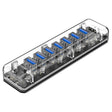 ORICO F7U 7 x USB 3.0 Ports 5Gbps Fast Transmission Desktop HUB with Blue LED Indicator Light (Transparent) - USB 3.0 HUB by ORICO | Online Shopping South Africa | PMC TechLife | Buy Now Pay Later Mobicred