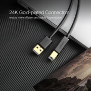UGREEN USB 2.0 Gold-plated Printer Cable Data Cable, For Canon, Epson, HP, Cable Length: 1.5m