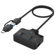 Onten OTN-UCA2310 4 in 2 USB-C / Type-C + USB3.0 4-Ports HUB Docking Station - USB 3.0 HUB by Onten | Online Shopping South Africa | PMC TechLife | Buy Now Pay Later Mobicred