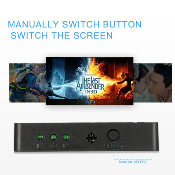1080P 3 x 1 Ports (3 Ports Input x 1 Port Output) HDMI Switch with Remote Control